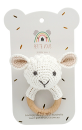 Petite Vous Lamb Crochet Ring Rattle